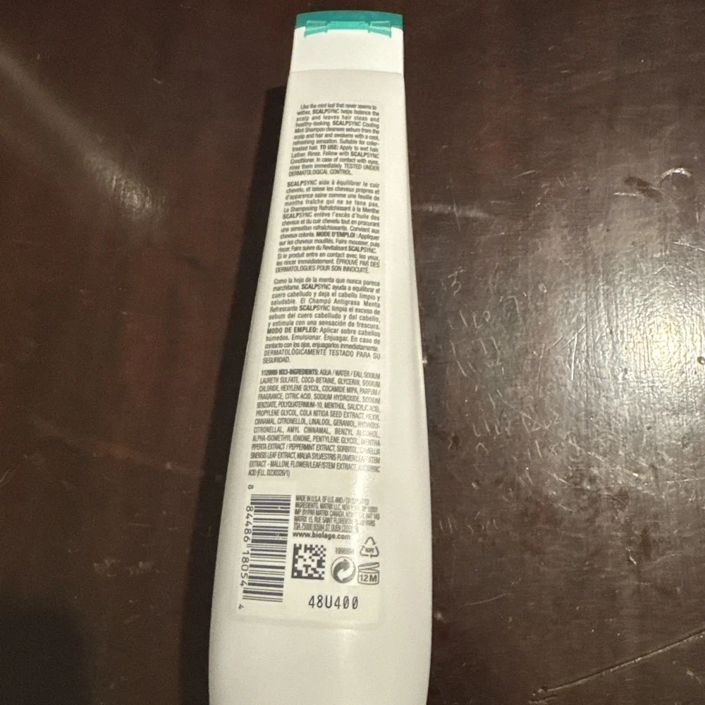 Matrix Biolage Cooling Mint Scalp Sync Shampoo 13.5oz